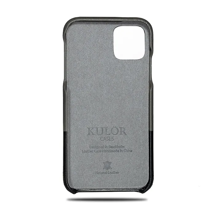 Fossil Gray & Crow Black iPhone 11 Pro Max Leather Case