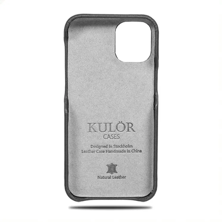 Fossil Gray & Crow Black iPhone 13 Leather Case