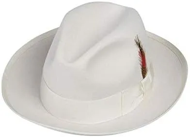 Gangster Fedora Hat in Ivory