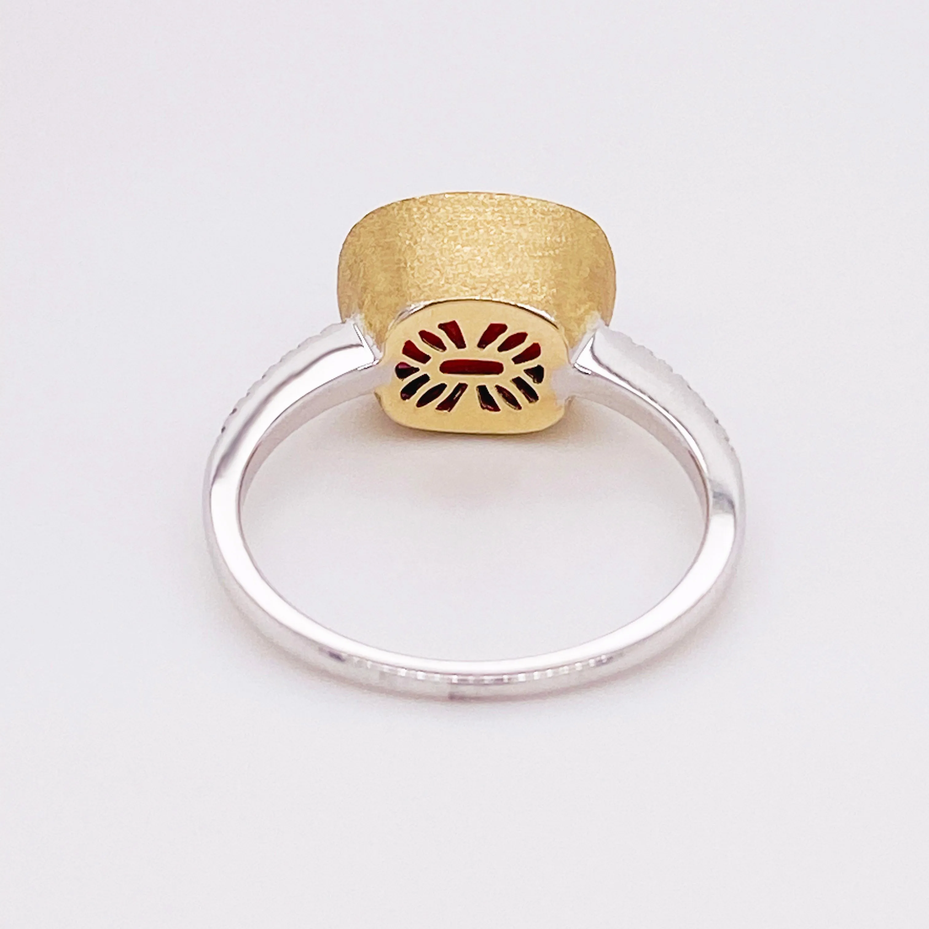 Garnet Bezel & Diamond Ring