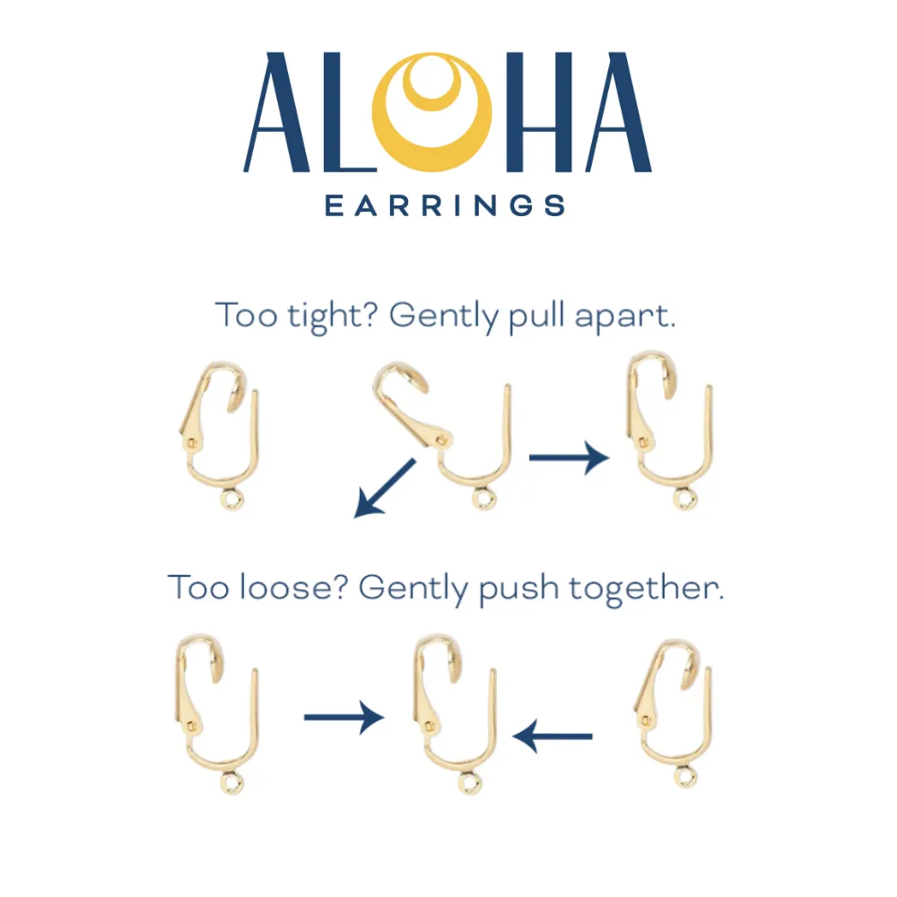 Gold Sculpted Oval Clip On Dangling Earrings