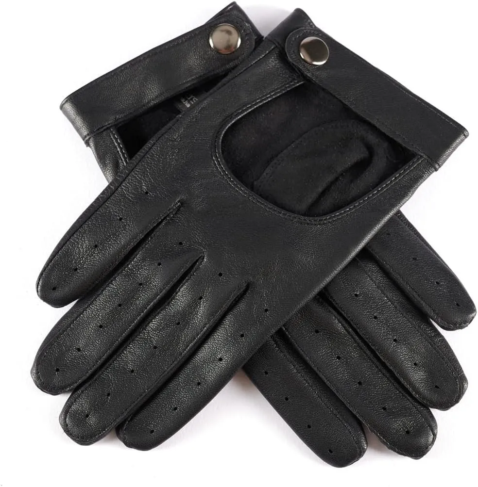 Harssidanzar Leather Driving Gloves For Womens,Touchscreen Texting Unlined Thin Sheepskin Dress Leather Gloves KL021