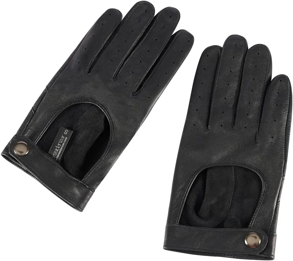 Harssidanzar Leather Driving Gloves For Womens,Touchscreen Texting Unlined Thin Sheepskin Dress Leather Gloves KL021
