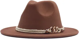 Hat Fedora Classic Wide Belt Floppy Wool Womens Hat Panama Buckle Baseball Caps Baseball Cap Cross Brown