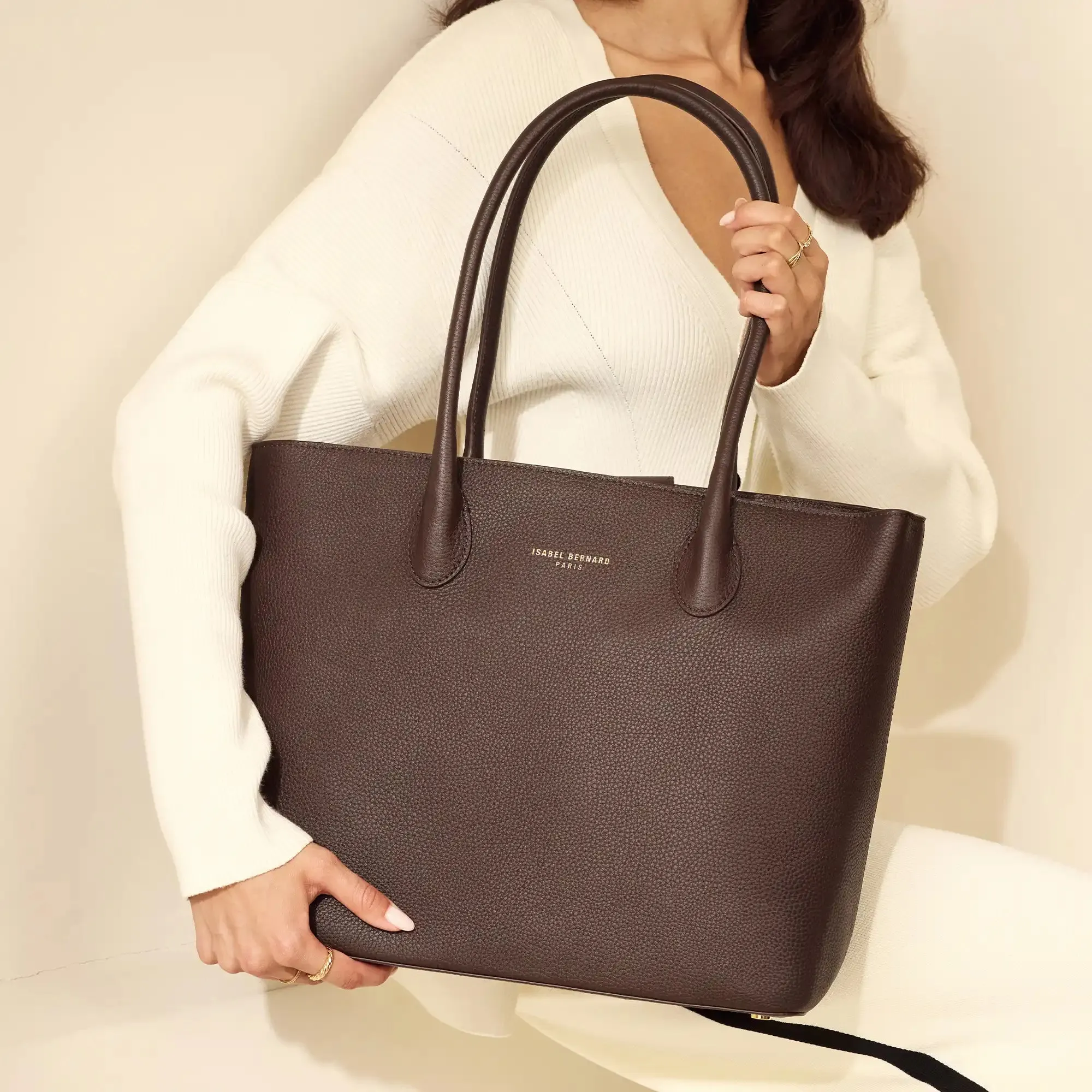Honoré Lysanne brown calfskin leather shopper