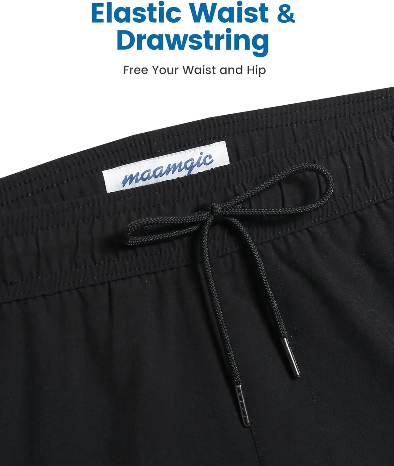 maamgic 5inch Mens Swimming Trunks with Compression Liner 2-in-1 Swim Trunks Stretch Quick Dry Swim Shorts Zipper Pockets