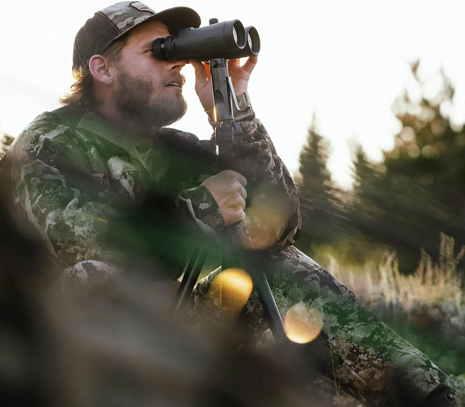 Maven B1.2 42mm ED Binoculars (10X42, Gray/Orange)