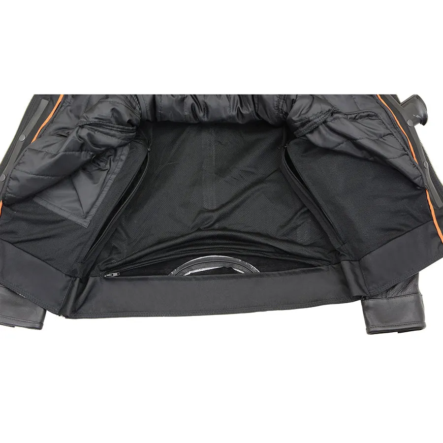 Men’s Cool Tec Leather Black Scooter Jacket w/ Venting
