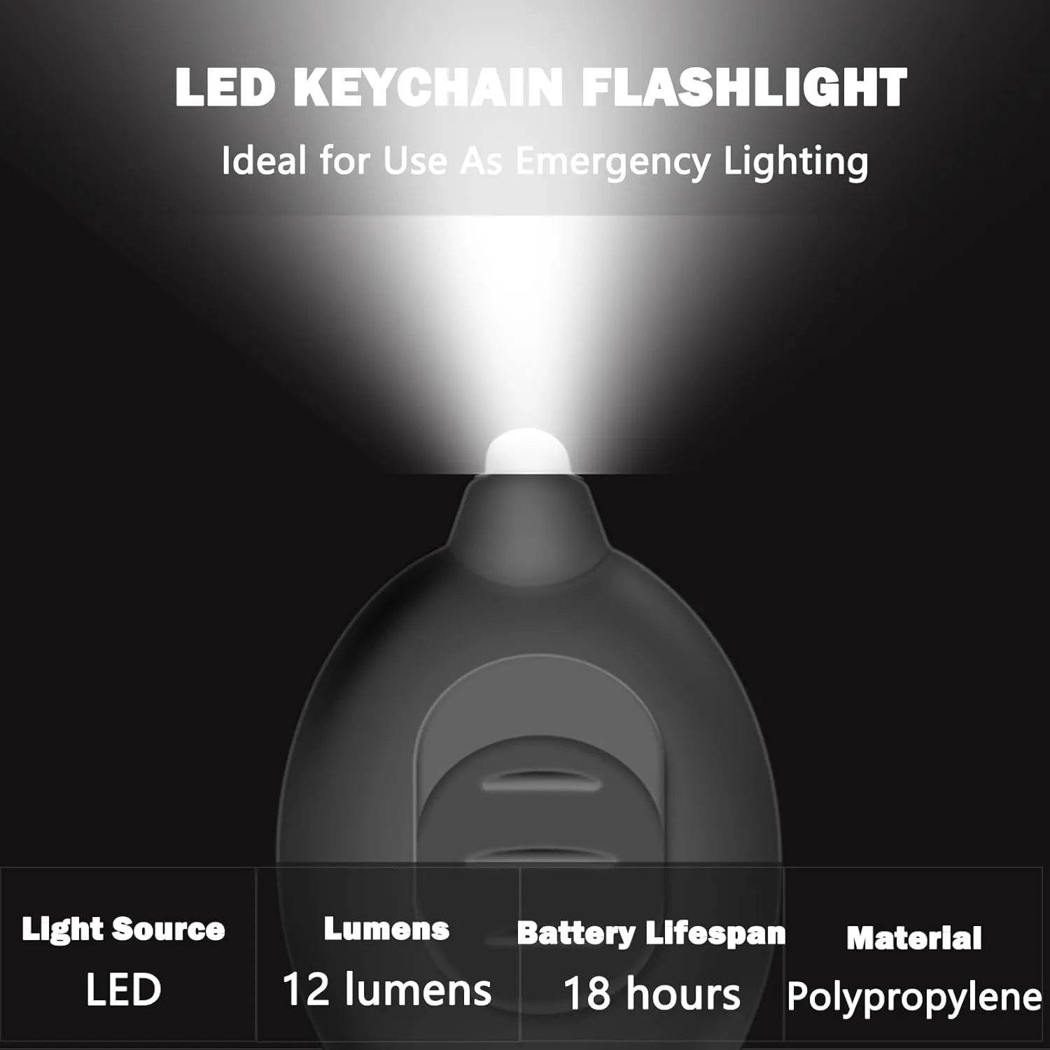 Mini LED Keychain Flashlight, Ultra Bright Micro Pocket Light, Small White Light Keychain Flashlight, Emergency LED Key Ring Flashlight, Batteries Included (12PCS)