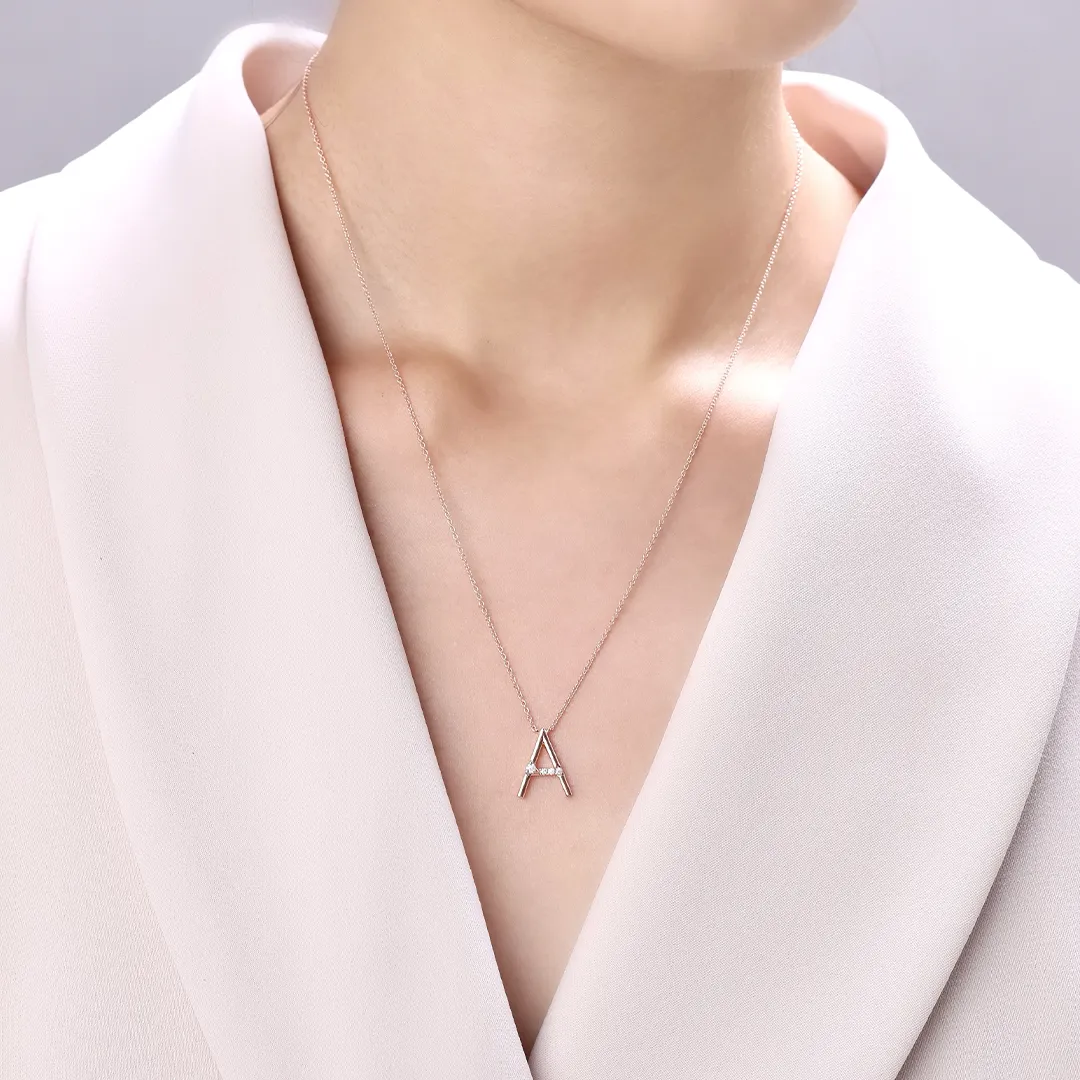 MORSE INITIAL A DIAMOND NECKLACE/ CHOKER