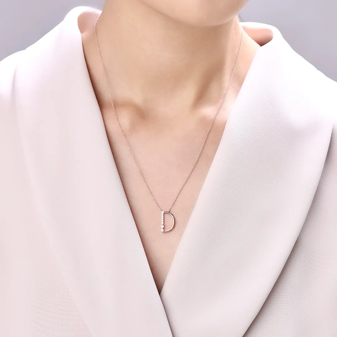 MORSE INITIAL D DIAMOND NECKLACE/ CHOKER