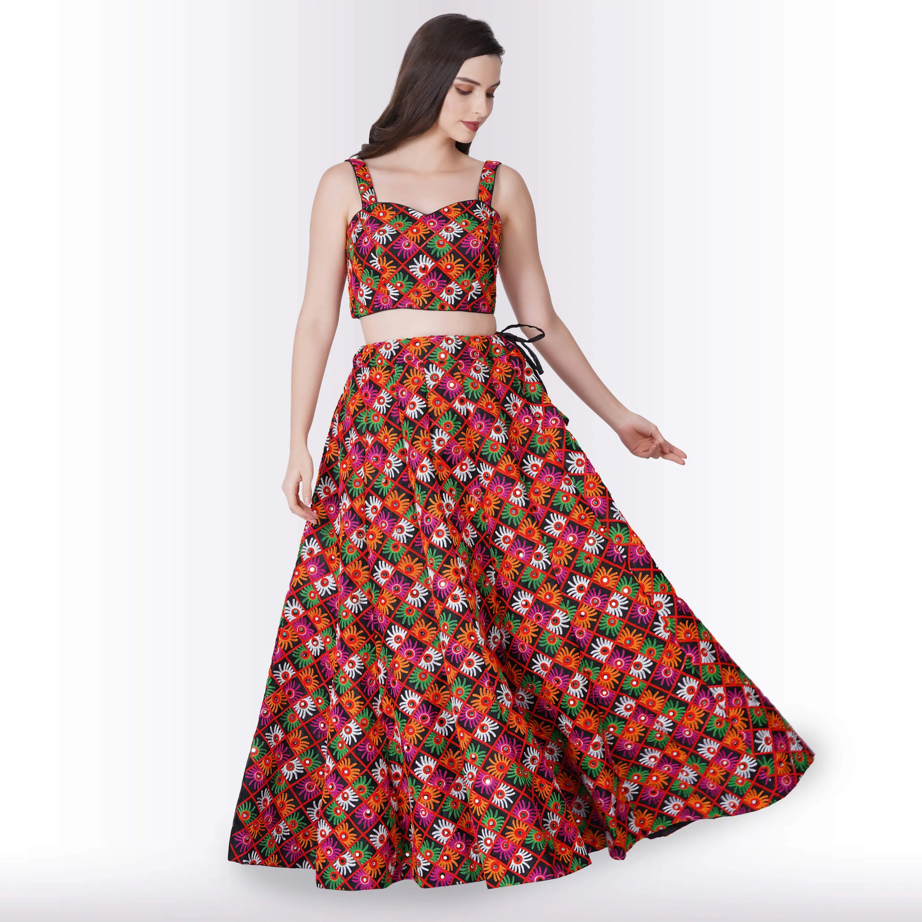 Navratri Chaniya with Sleeveless Choli