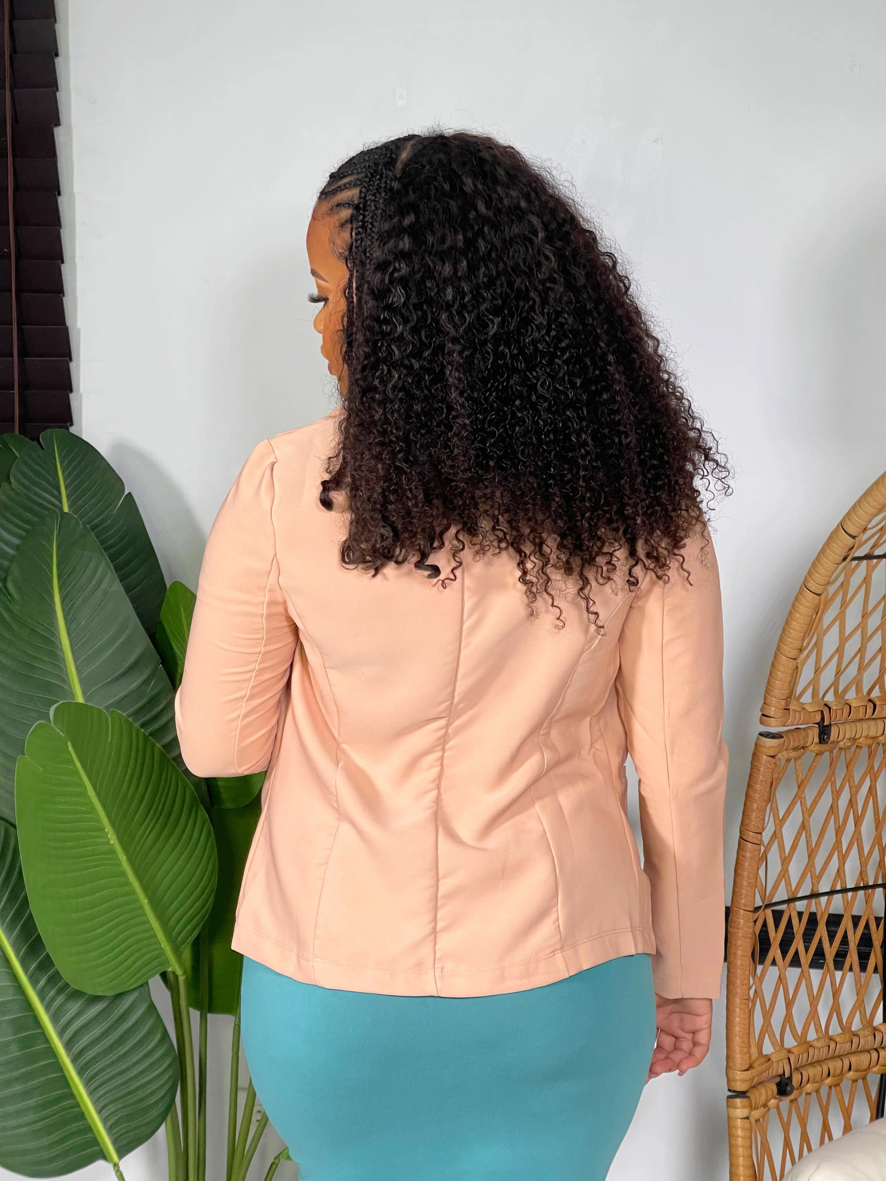 Nelle Pocket Blazer-Khaki