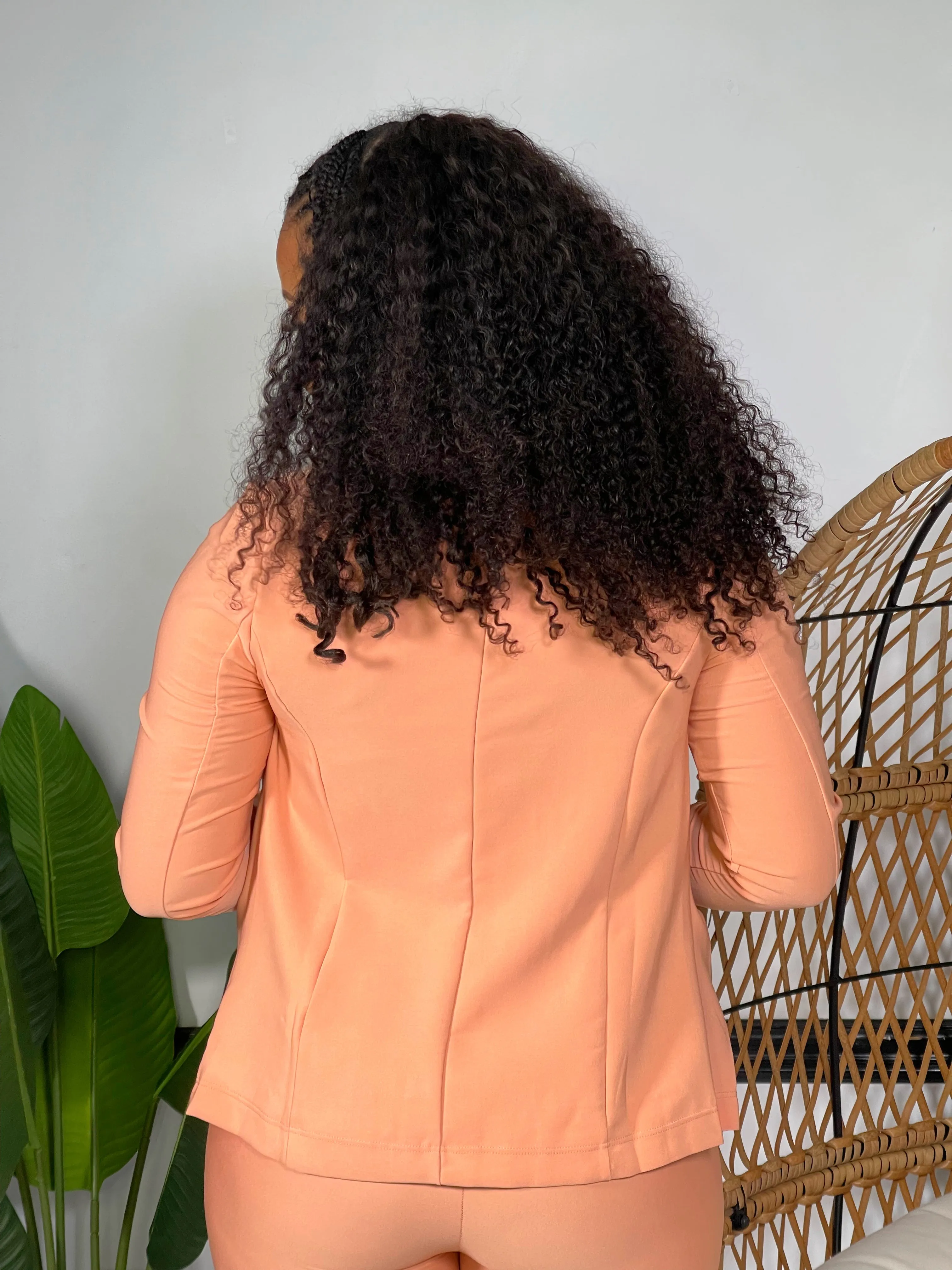 Nelle Pocket Blazer-Light Salmon