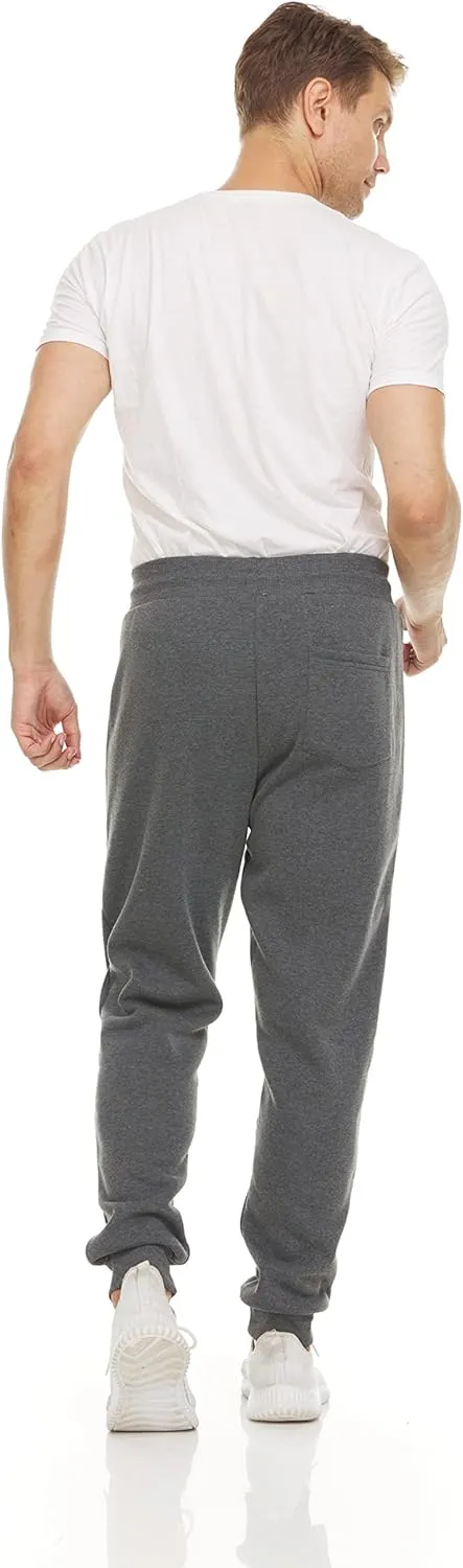 PURE CHAMP Mens 3 Pack Fleece Active Athletic Workout Jogger Sweatpants for Men with Zipper Pocket and Drawstring Size S-3XL