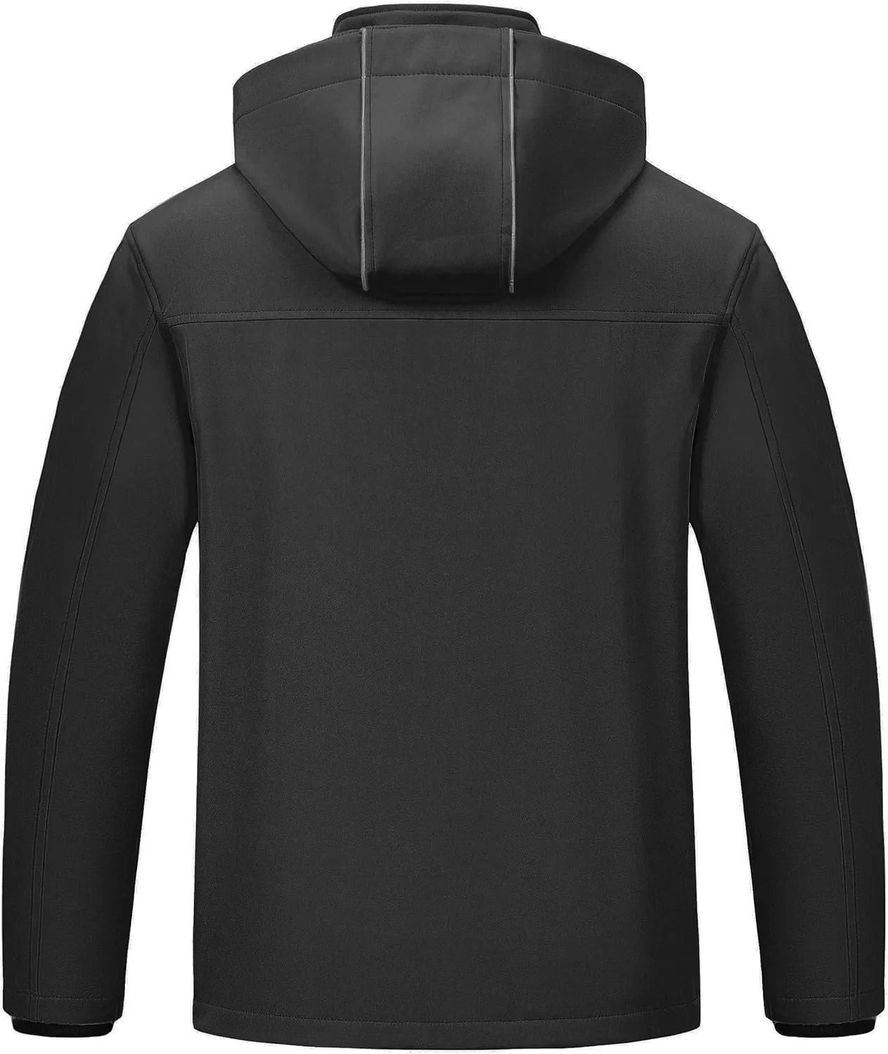 Pursky Men's Softshell Jacket Waterproof Fleece Lined Windbreaker With Removable Hood Lightweight Tactical Jacket