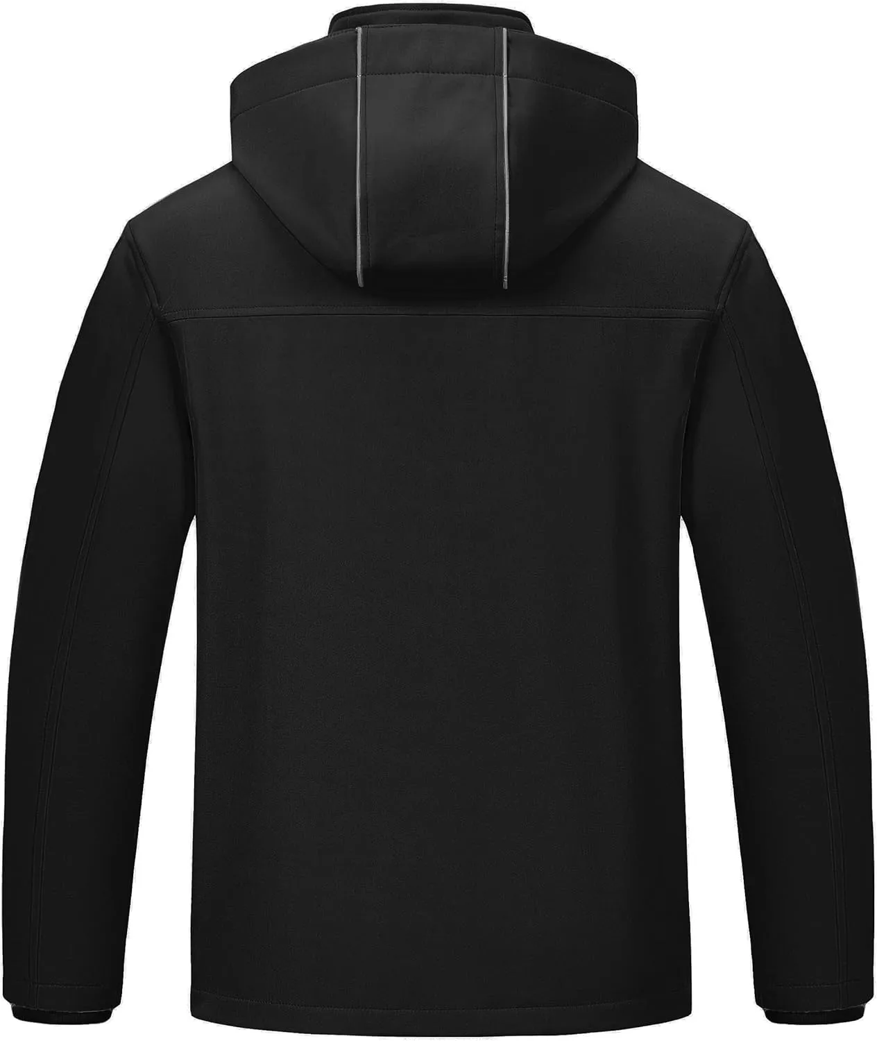 Pursky Men's Softshell Jacket Waterproof Fleece Lined Windbreaker With Removable Hood Lightweight Tactical Jacket