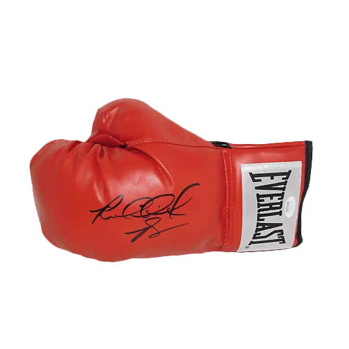 Riddick Bowe Autographed Red Boxing Glove JSA
