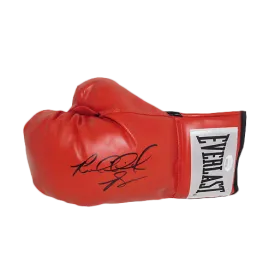 Riddick Bowe Autographed Red Boxing Glove JSA