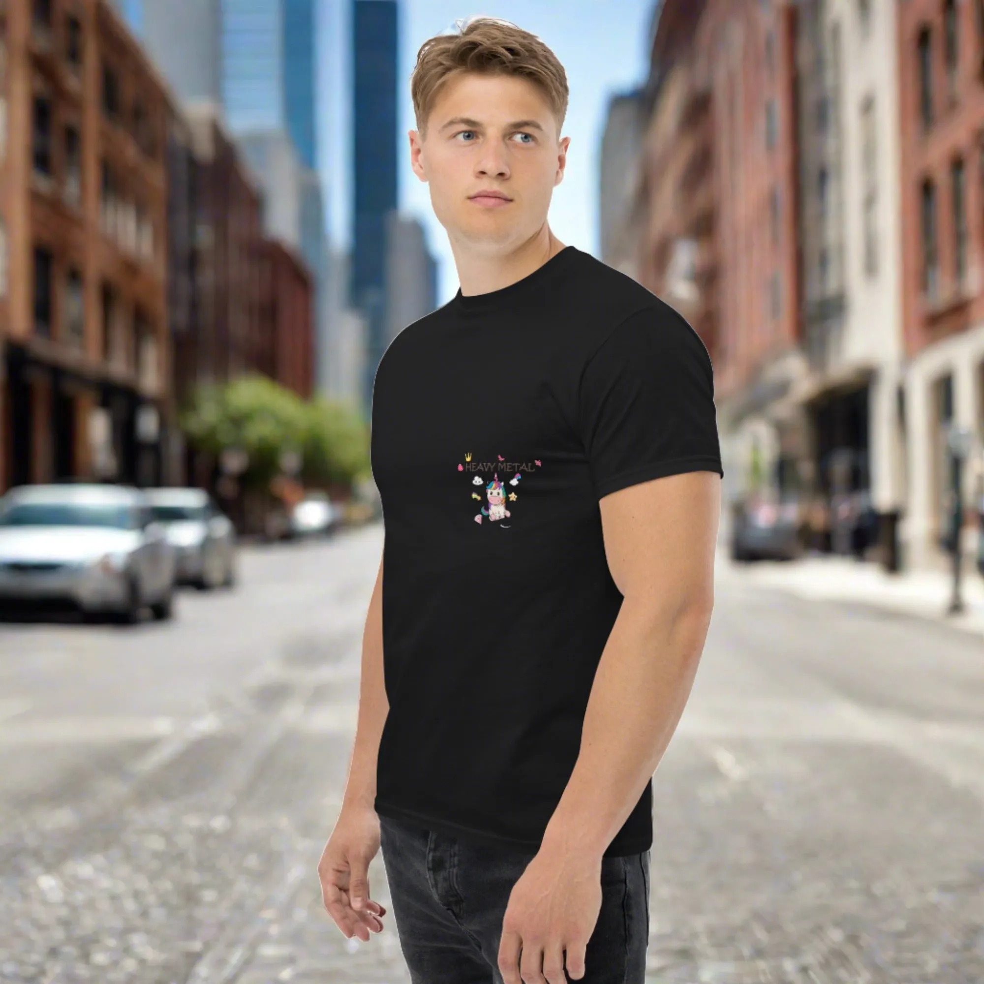 Rock Your Style with Heavy Metal Unicorn Tee - Men's Streetwear Fusion