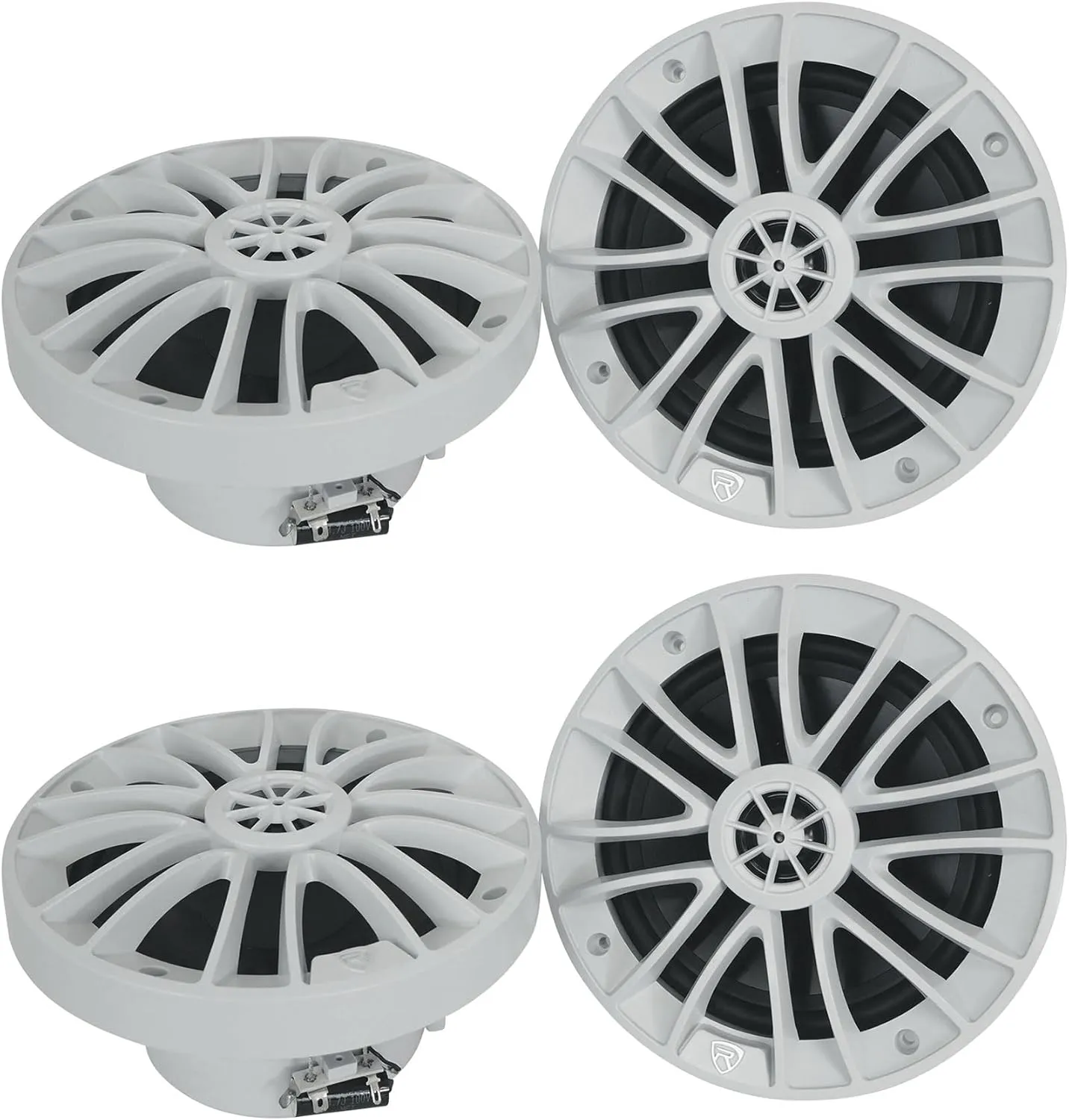 Rockville (4) RM-PREMIUM-65 White 6.5" 600w Marine Boat Speakers-Crisp Sound