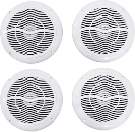Rockville Bundle: (4) RMC65W 6.5" 1200 Watt Waterproof Marine Boat Speakers 2-Way White (4 Items)