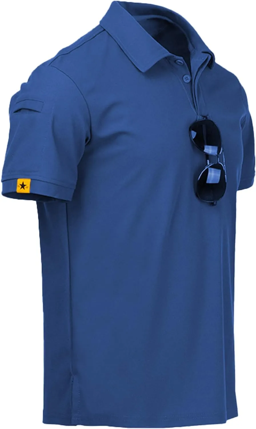 SCODI 3 Pack Mens Polo Shirts Short Sleeve Tactical Shirts Performance Athletic Moisture Wicking Golf Shirt for Men