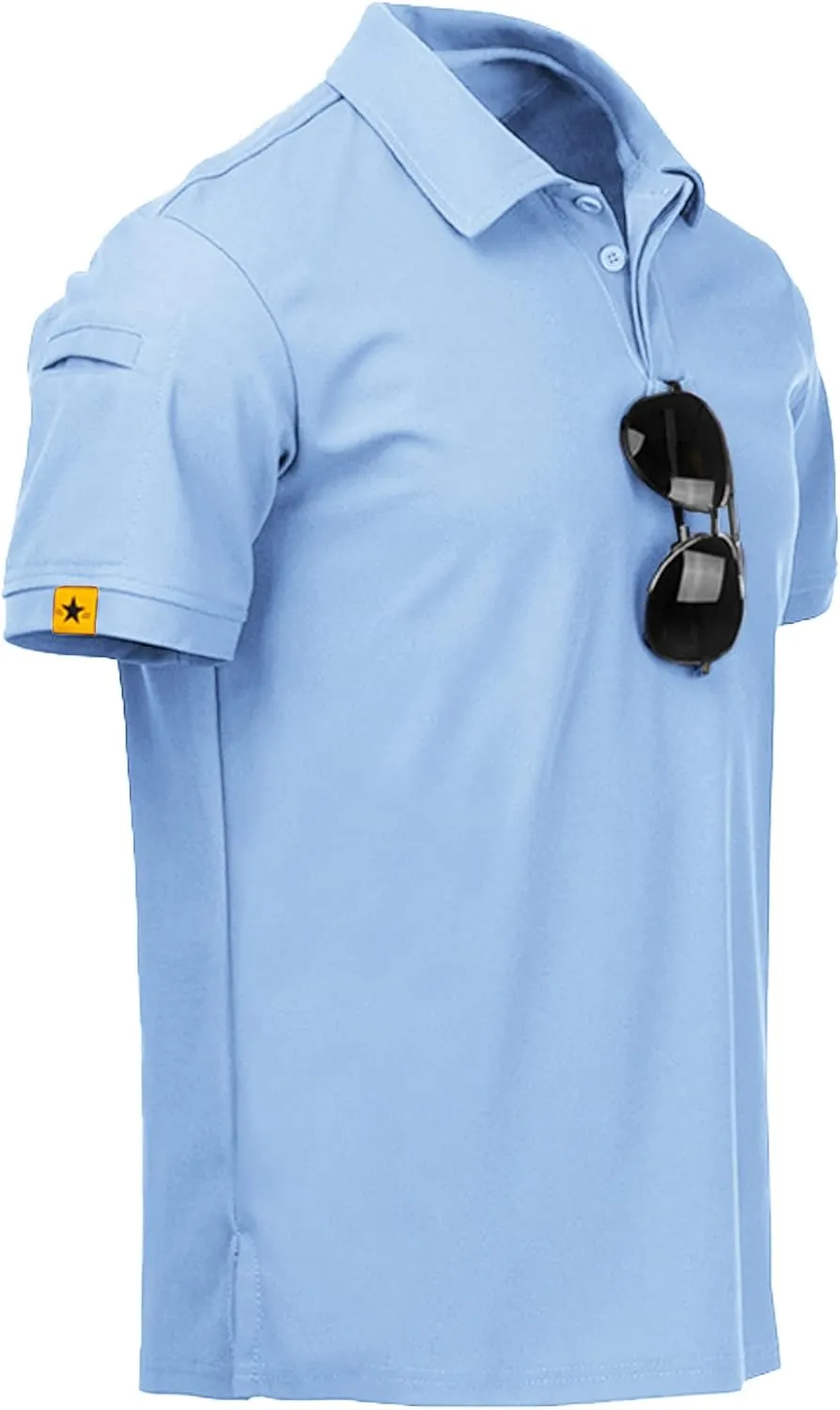 SCODI 3 Pack Mens Polo Shirts Short Sleeve Tactical Shirts Performance Athletic Moisture Wicking Golf Shirt for Men
