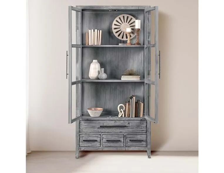 Simon Antique Blue 87" Cabinet