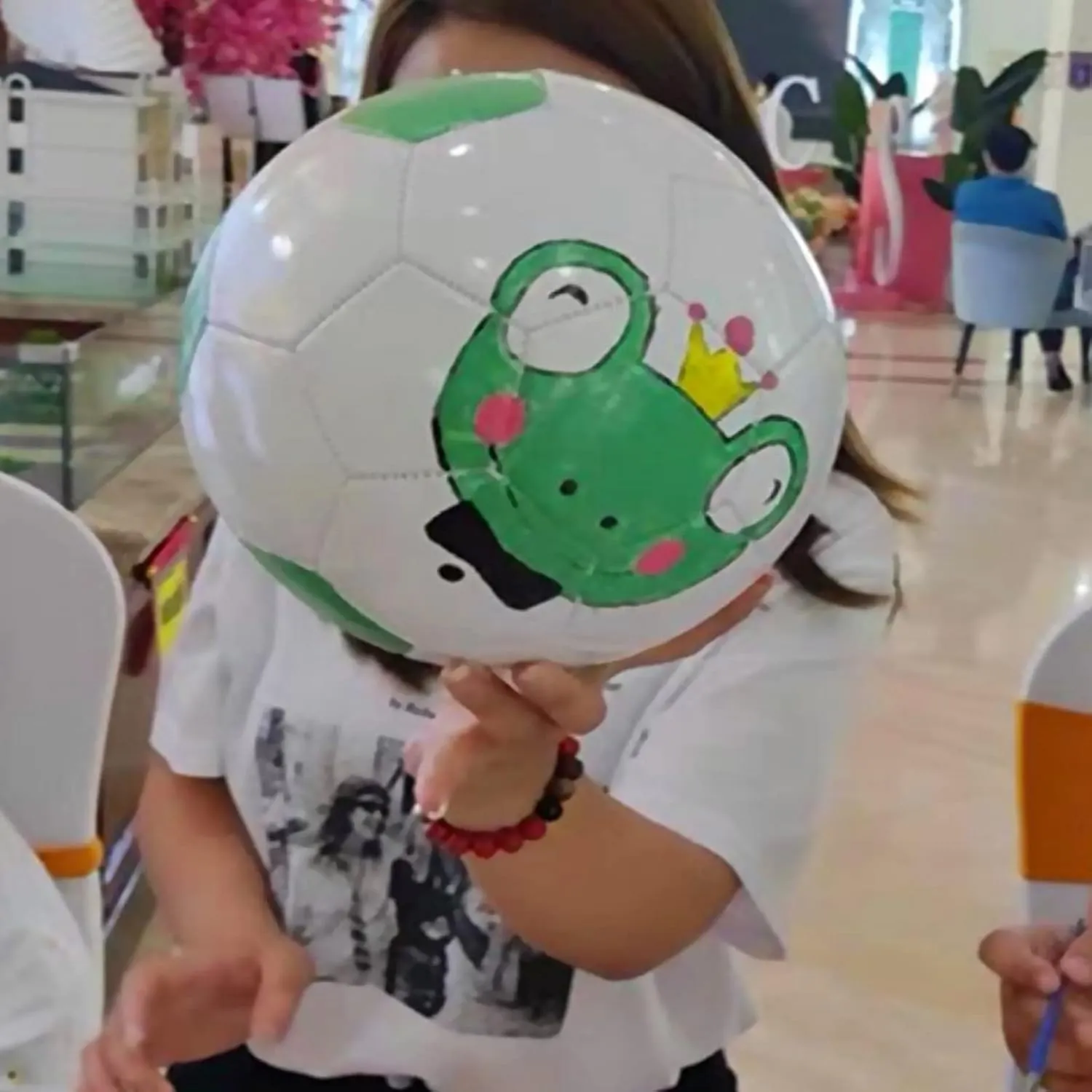 Soccer Ball Size 3 4 5 Pure White DIY Kids Boy Gift Painting Together with Parents Grandparents or Kindergarten Teacher