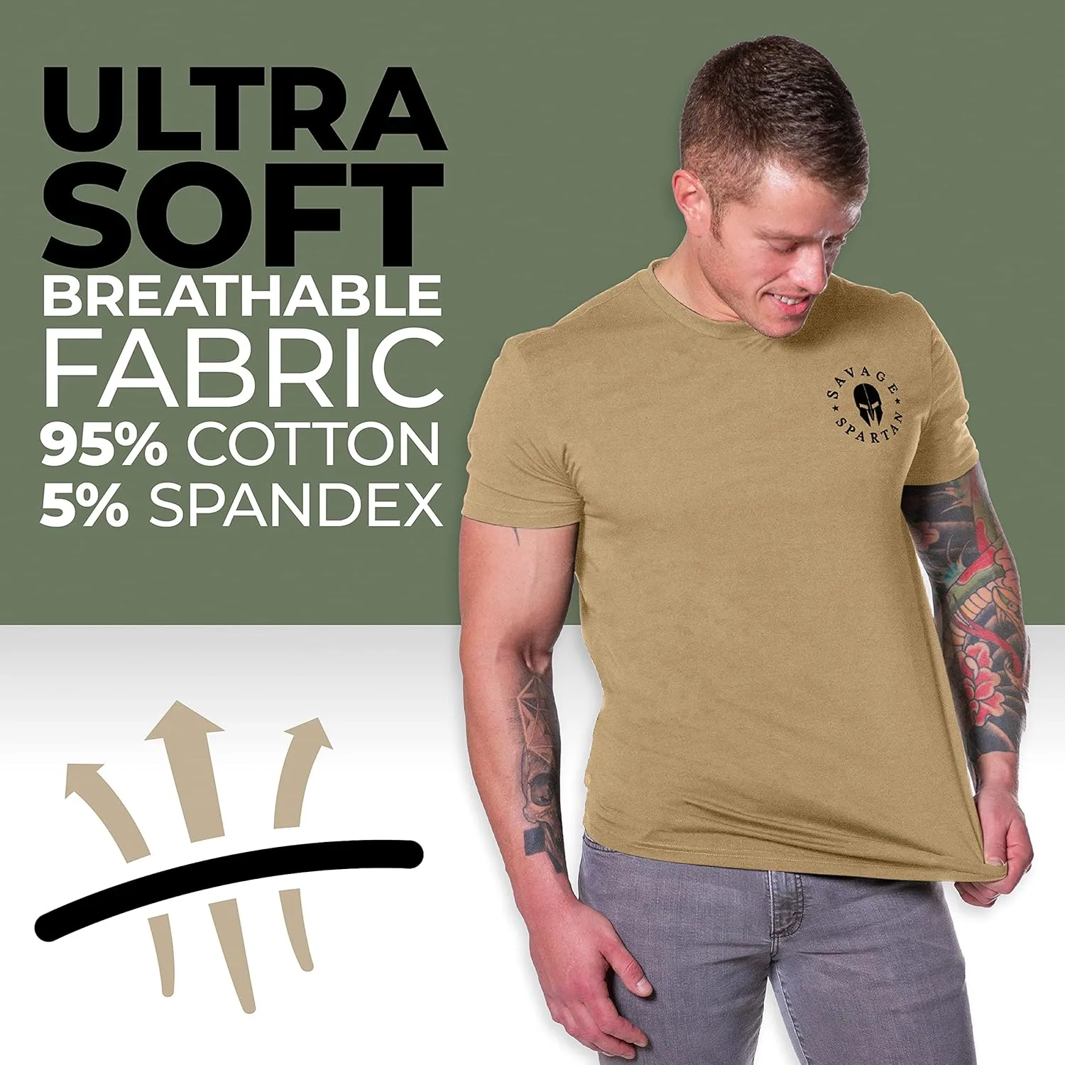 T-Shirt for Men - American Warrior Helmet Athletic Tee