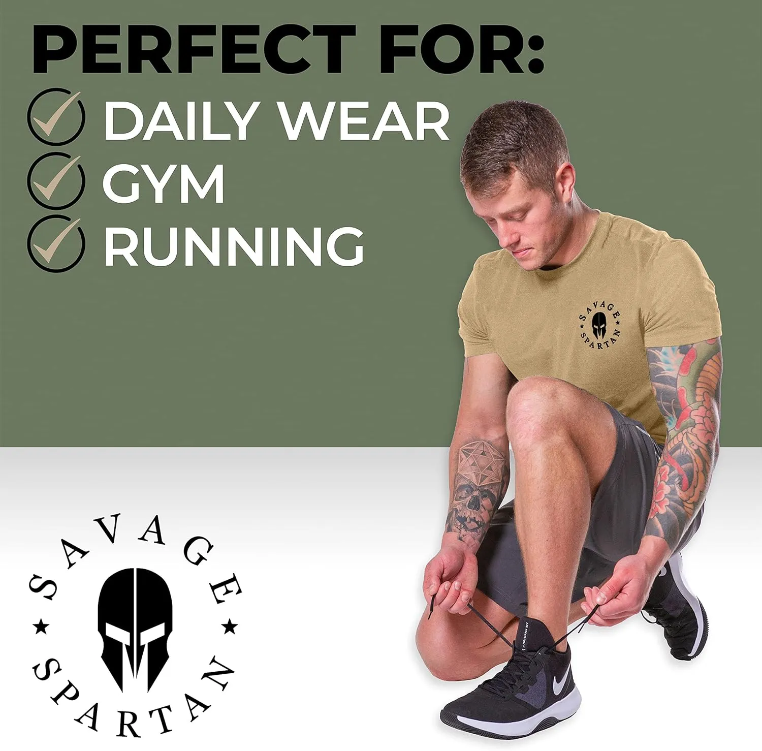 T-Shirt for Men - American Warrior Helmet Athletic Tee