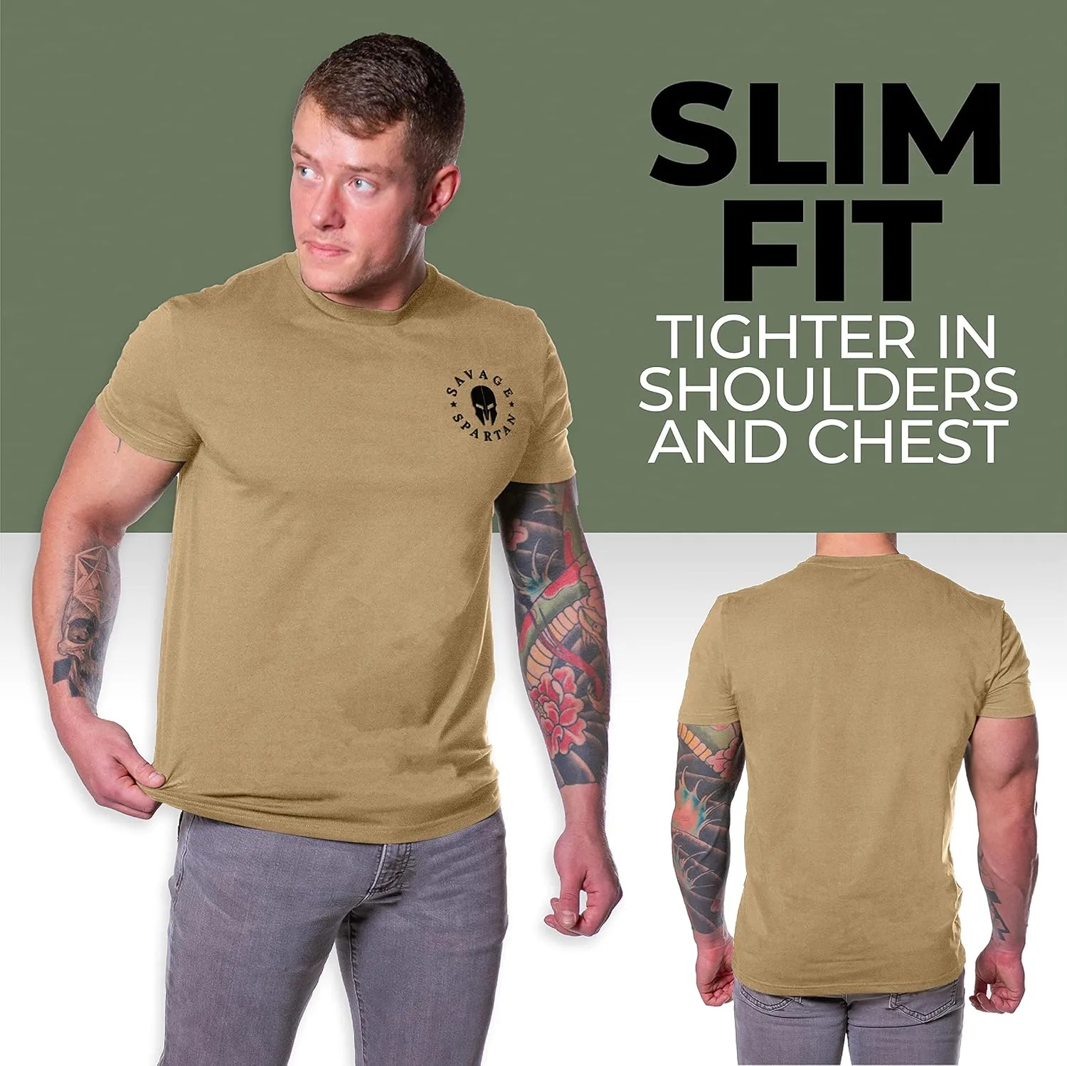 T-Shirt for Men - American Warrior Helmet Athletic Tee