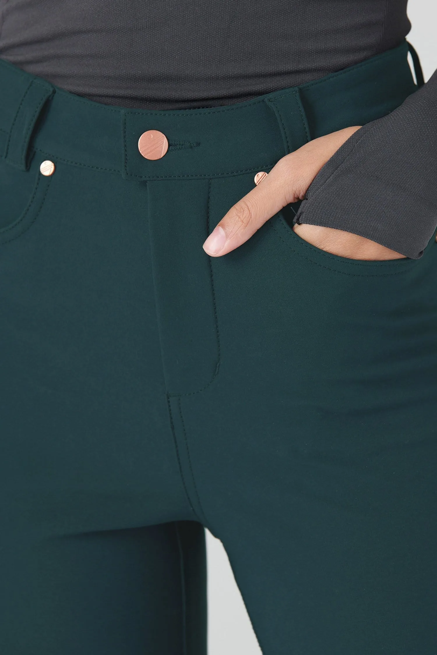 Thermal Skinny Outdoor Pants - Forest Green