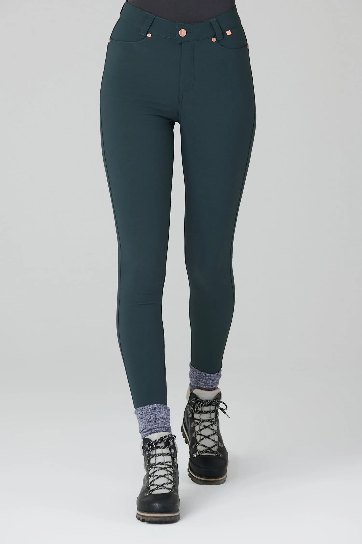 Thermal Skinny Outdoor Pants - Forest Green