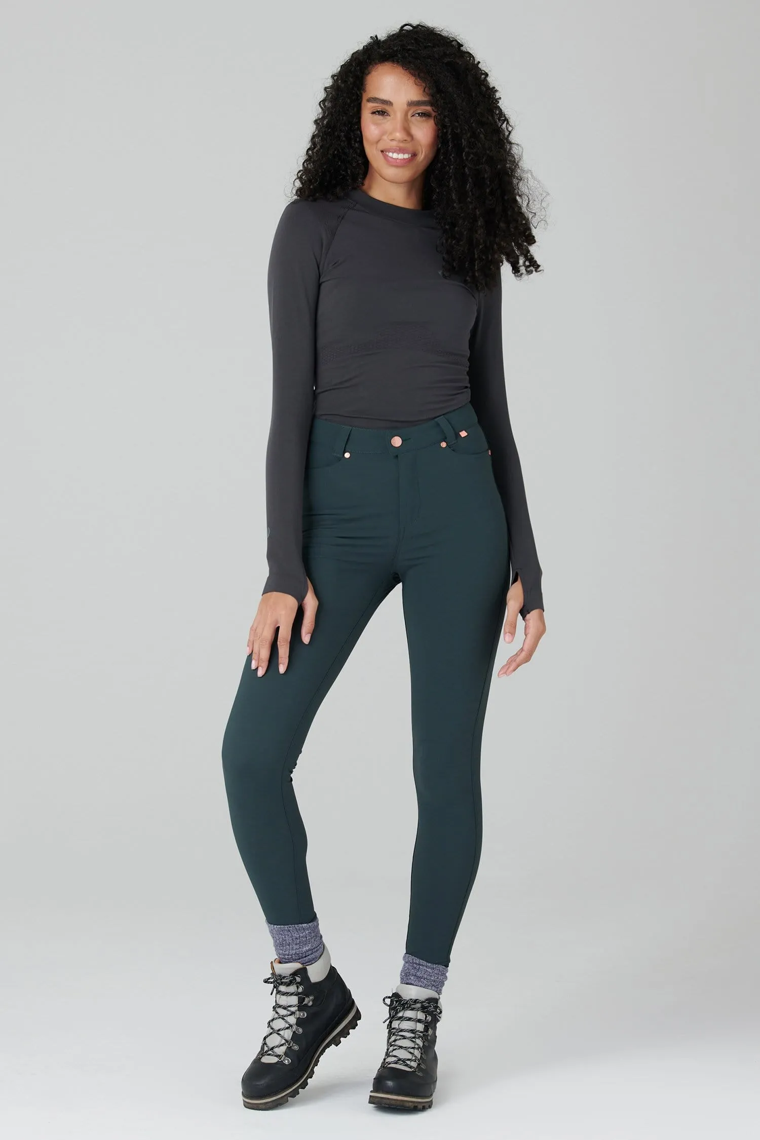Thermal Skinny Outdoor Pants - Forest Green