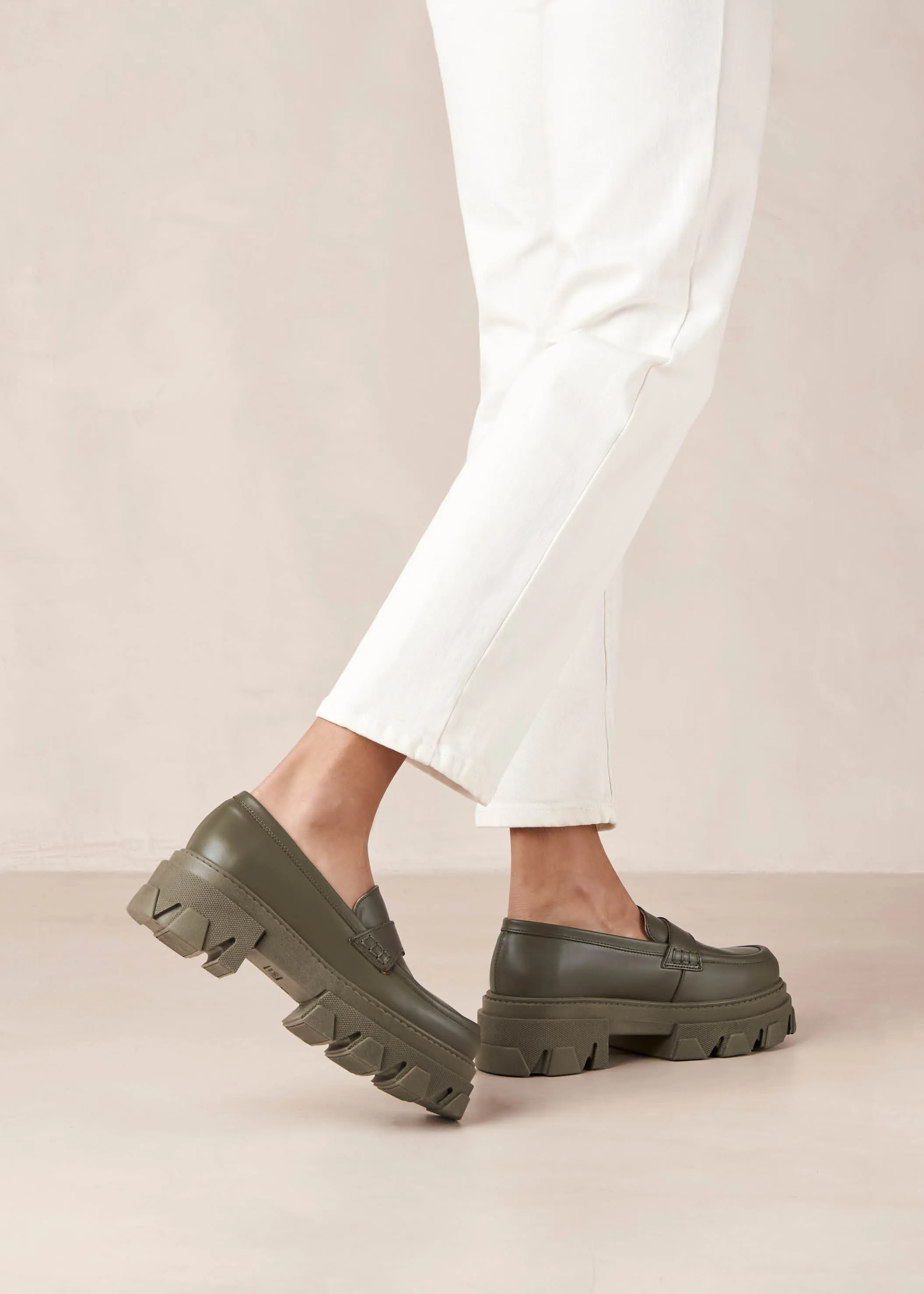Trailblazer Green Leather Loafers