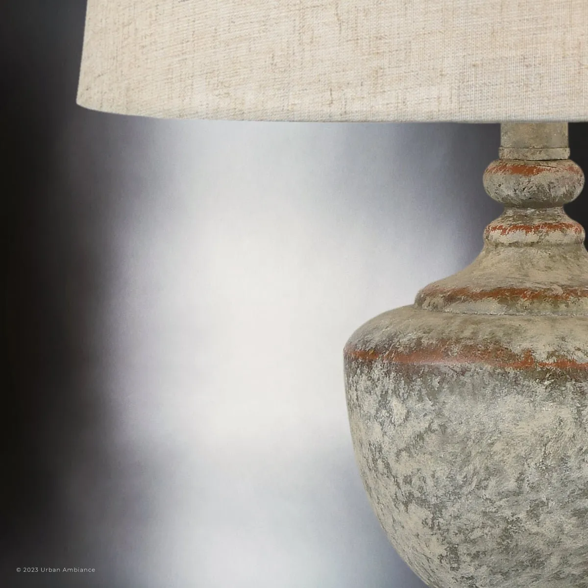 UEX7130 Traditional Table Lamp 13''W x 13''D x 24''H, Antique Gray Finish, Taos Collection