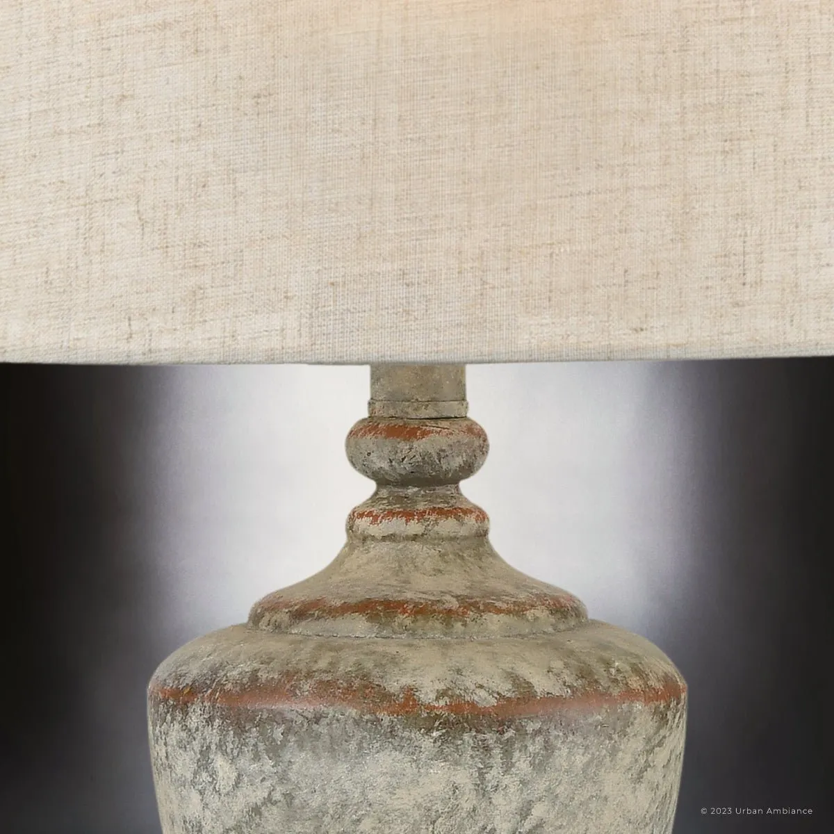 UEX7130 Traditional Table Lamp 13''W x 13''D x 24''H, Antique Gray Finish, Taos Collection
