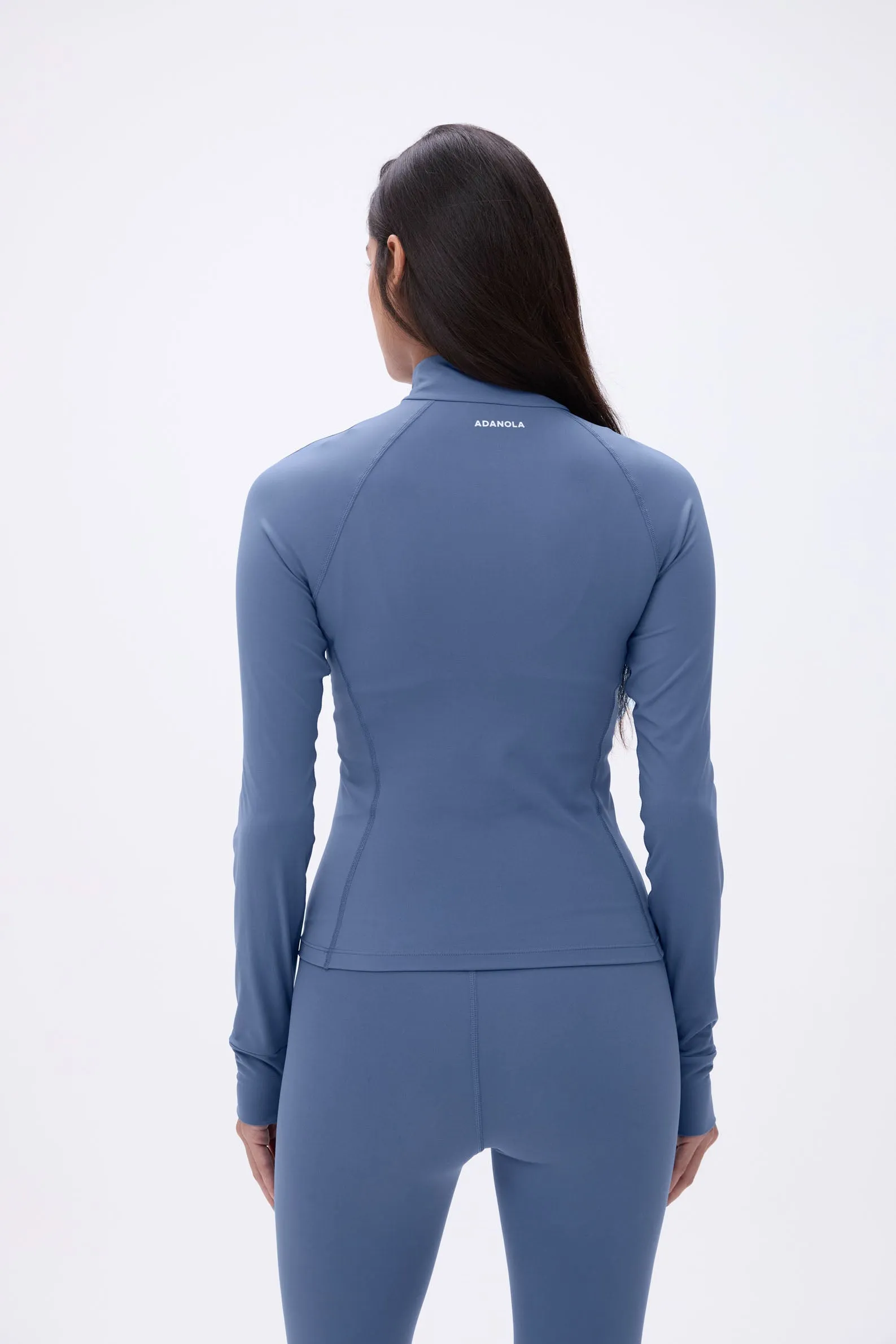 Ultimate Long Sleeve Quarter Zip Top - Vintage Blue