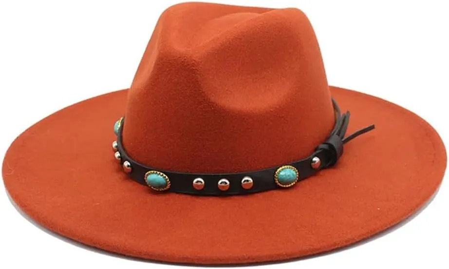 Unisex Wide Brim Fedoras Hats Men Winter Fashion Felted Jazz Hat Women Vintage Church Party Dress Cap
