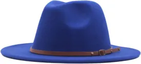 VESNIBA Womens Fedora Panama Wool Belt Classic Hat Buckle Hat Floppy Wide Caps Chew Hat