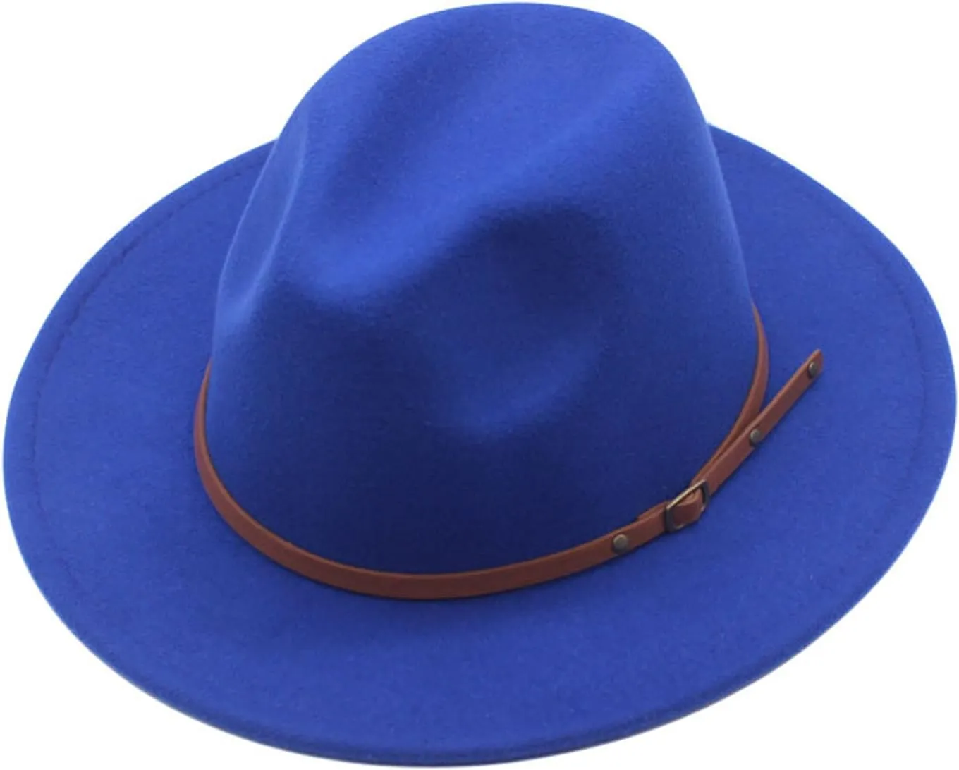VESNIBA Womens Fedora Panama Wool Belt Classic Hat Buckle Hat Floppy Wide Caps Chew Hat