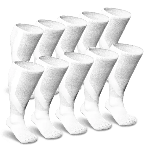 White Diabetic Compression Socks Bundle 10-Pack