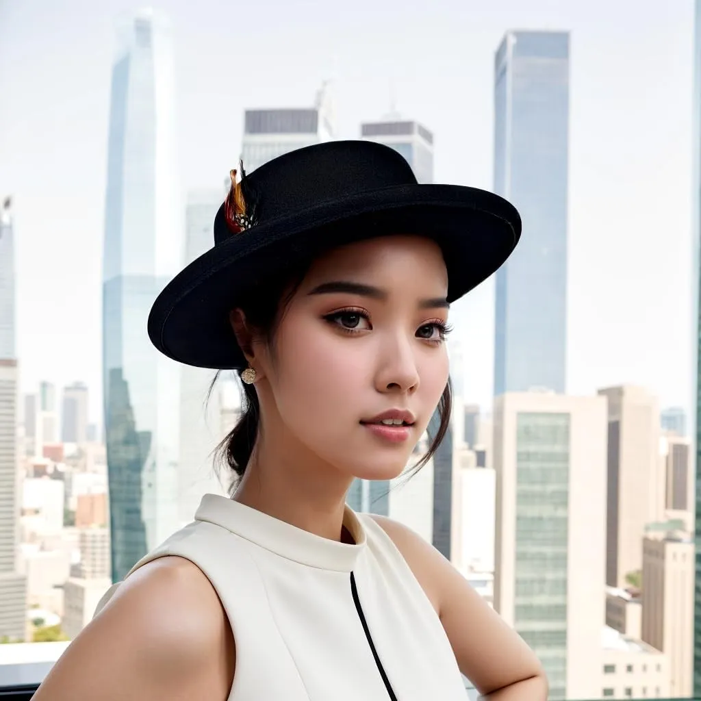 Wool Felt Fedora Hats for Women Men, Wide Brim Flat Top Hat Porkpie Hat, Jazz Hat with Feather Unisex